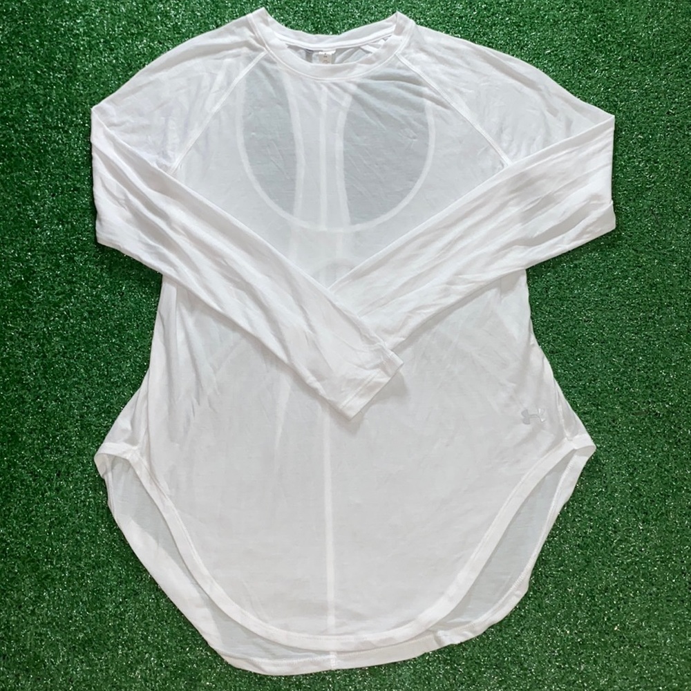 Womens Underarmor Open Back Detailed Long Sleeve Activewear T-Shirt